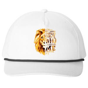 Philippians 413 Christian Bible Verse Gift Lion Husband Snapback Five-Panel Rope Hat