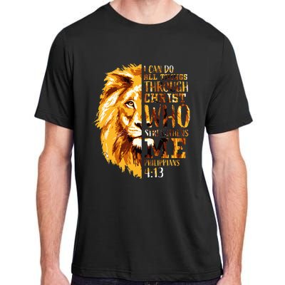 Philippians 413 Christian Bible Verse Gift Lion Husband Adult ChromaSoft Performance T-Shirt