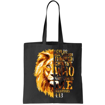 Philippians 413 Christian Bible Verse Gift Lion Husband Bag