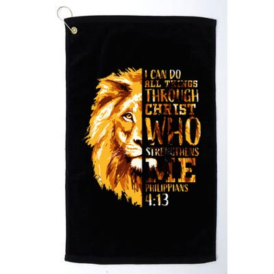 Philippians 413 Christian Bible Verse Gift Lion Husband Platinum Collection Golf Towel