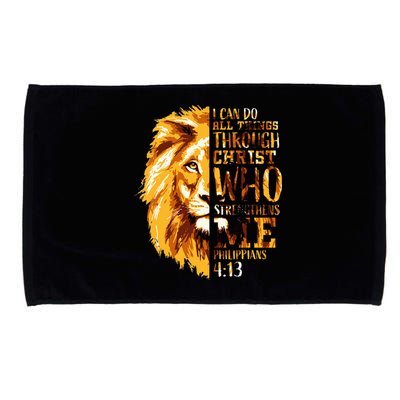 Philippians 413 Christian Bible Verse Gift Lion Husband Microfiber Hand Towel