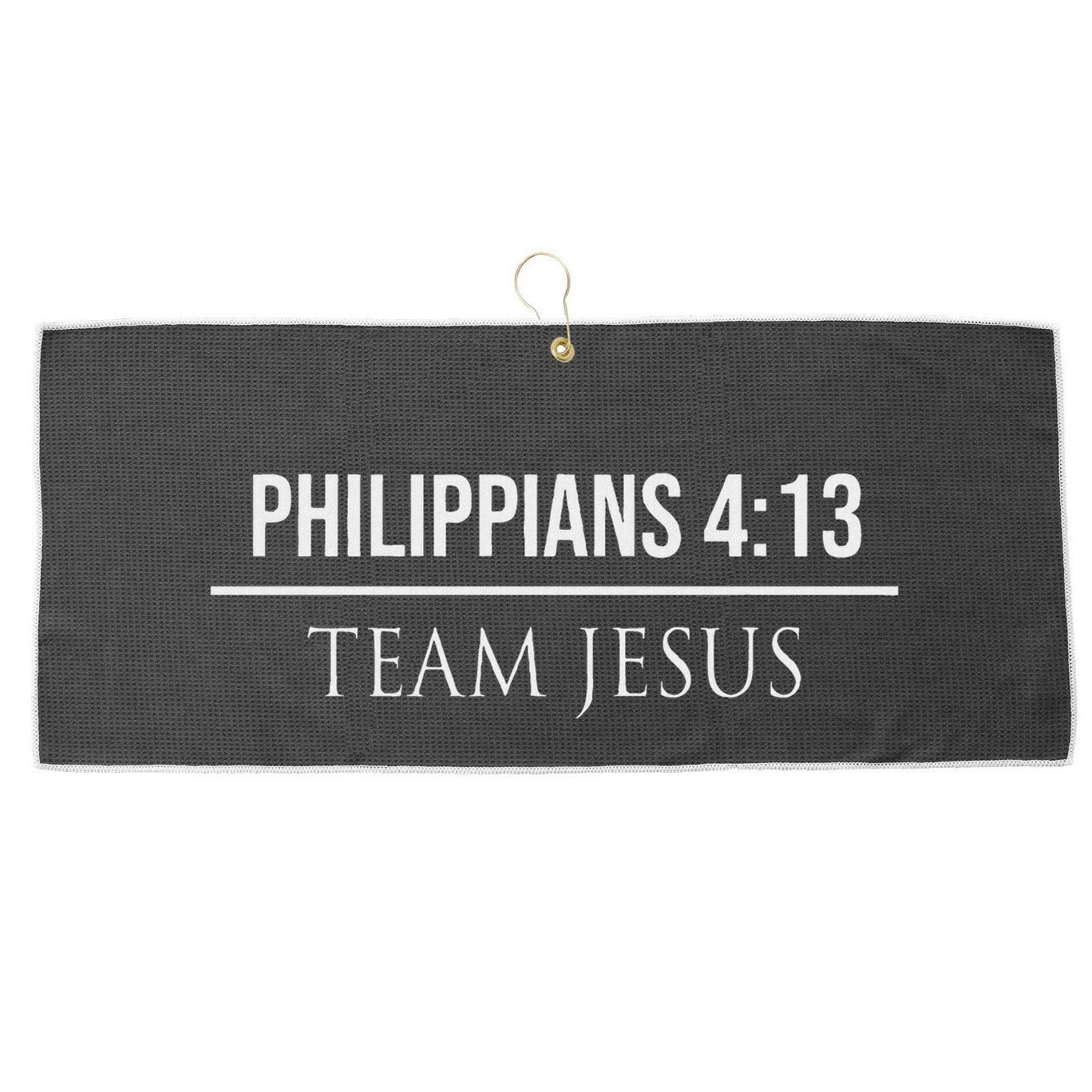 Philippians 413 Christian Bible Verses Jesus Christ Large Microfiber Waffle Golf Towel