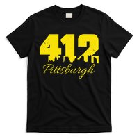 Pittsburgh 412 City Skyline Yellow Pittsburgh T-Shirt