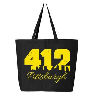 Pittsburgh 412 City Skyline Yellow Pittsburgh 25L Jumbo Tote