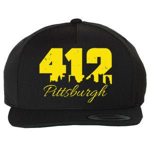 Pittsburgh 412 City Skyline Yellow Pittsburgh Wool Snapback Cap