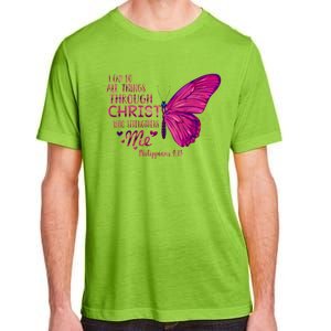 Philippians 4gift13 Christian Bible Verse Gift Butterfly Christ Funny Gift Adult ChromaSoft Performance T-Shirt