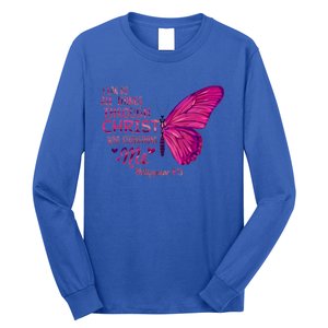 Philippians 4gift13 Christian Bible Verse Gift Butterfly Christ Funny Gift Long Sleeve Shirt