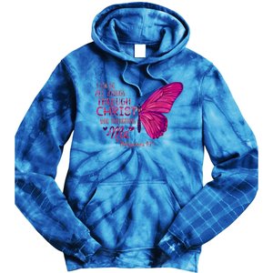 Philippians 4gift13 Christian Bible Verse Gift Butterfly Christ Funny Gift Tie Dye Hoodie