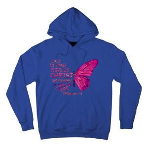 Philippians 4gift13 Christian Bible Verse Gift Butterfly Christ Funny Gift Tall Hoodie