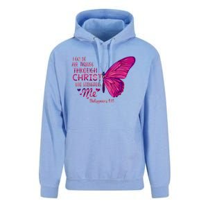 Philippians 4gift13 Christian Bible Verse Gift Butterfly Christ Funny Gift Unisex Surf Hoodie