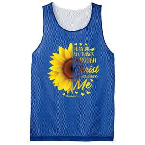 Philippians 4:13 Christian Bible Verse Funny Gift Sunflower Gift Mesh Reversible Basketball Jersey Tank