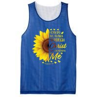 Philippians 4:13 Christian Bible Verse Funny Gift Sunflower Gift Mesh Reversible Basketball Jersey Tank