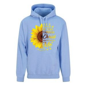 Philippians 4:13 Christian Bible Verse Funny Gift Sunflower Gift Unisex Surf Hoodie