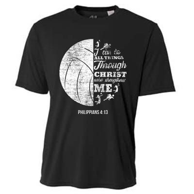 Philippians 413 Christian Volleyball Player Bible Verse Cooling Performance Crew T-Shirt