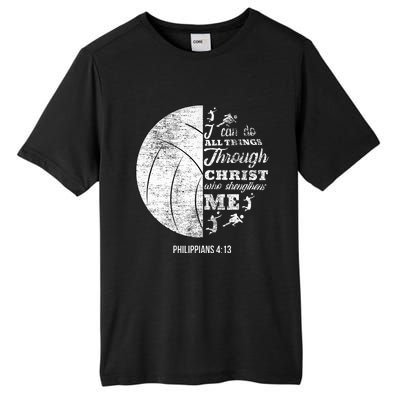 Philippians 413 Christian Volleyball Player Bible Verse Tall Fusion ChromaSoft Performance T-Shirt