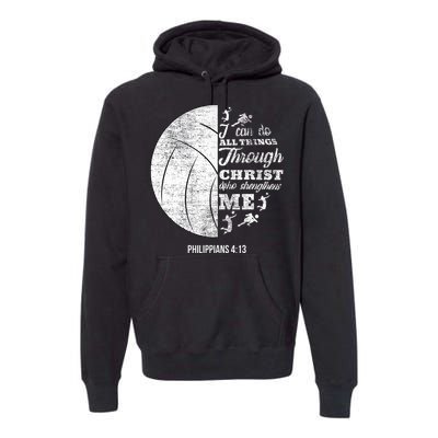 Philippians 413 Christian Volleyball Player Bible Verse Premium Hoodie