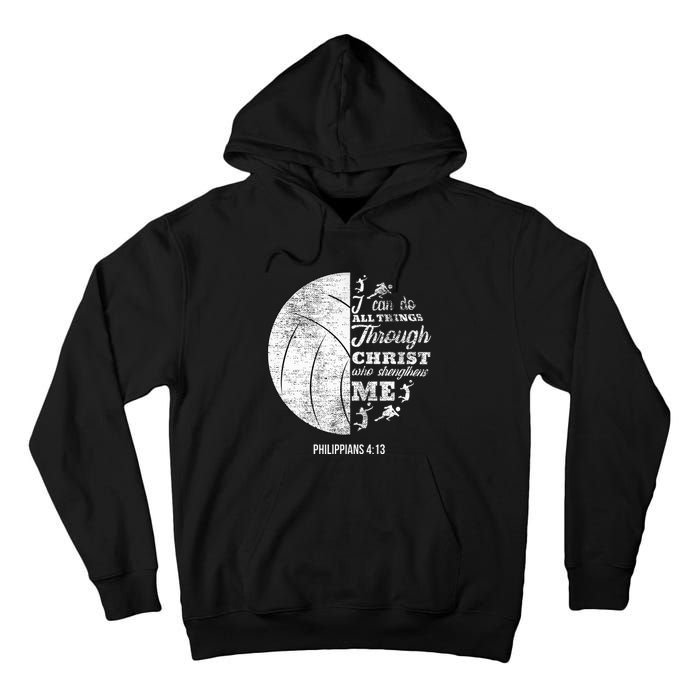 Philippians 413 Christian Volleyball Player Bible Verse Tall Hoodie