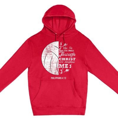 Philippians 413 Christian Volleyball Player Bible Verse Premium Pullover Hoodie