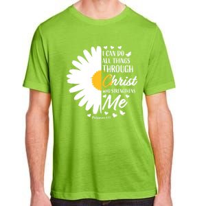 Philippians 4:13 Christian Flower Religious Gift Bible Verse Gift Adult ChromaSoft Performance T-Shirt