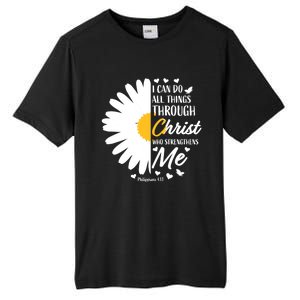 Philippians 4:13 Christian Flower Religious Gift Bible Verse Gift Tall Fusion ChromaSoft Performance T-Shirt