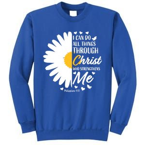 Philippians 4:13 Christian Flower Religious Gift Bible Verse Gift Sweatshirt