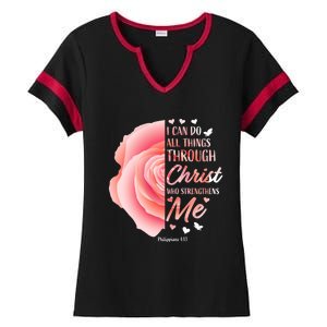 Philippians 413 Christian Bible Verse Religious Gifts Women Ladies Halftime Notch Neck Tee