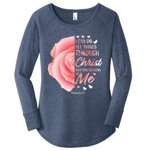 Philippians 413 Christian Bible Verse Religious Gifts Women Women's Perfect Tri Tunic Long Sleeve Shirt