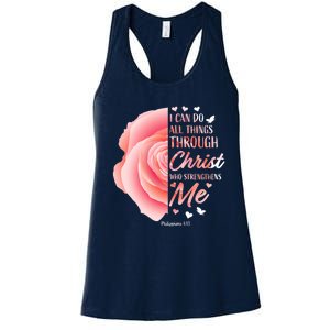 Philippians 413 Christian Bible Verse Religious Gifts Women Women's Racerback Tank