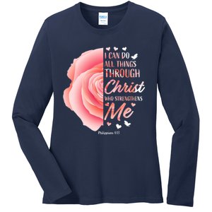 Philippians 413 Christian Bible Verse Religious Gifts Women Ladies Long Sleeve Shirt