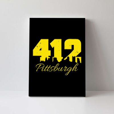 Pittsburgh 412 City Skyline Yellow Pittsburgh Canvas