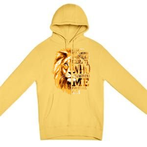 Philippians 4:13 Christian Bible Verse Gift Lion Husband Premium Pullover Hoodie