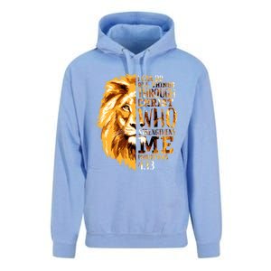 Philippians 4:13 Christian Bible Verse Gift Lion Husband Unisex Surf Hoodie