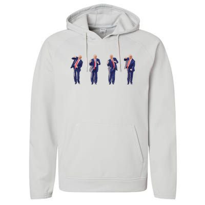 Potus 45 Dance Trump Dance Save America Trump 4547 Performance Fleece Hoodie