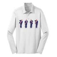 Potus 45 Dance Trump Dance Save America Trump 4547 Silk Touch Performance Long Sleeve Polo