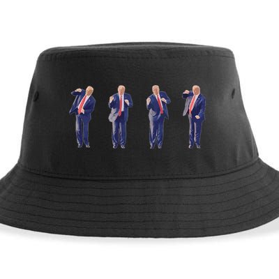 Potus 45 Dance Trump Dance Save America  Trump 45/47 Sustainable Bucket Hat