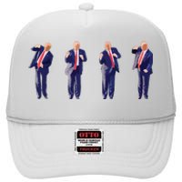 Potus 45 Dance Trump Dance Save America Trump High Crown Mesh Back Trucker Hat