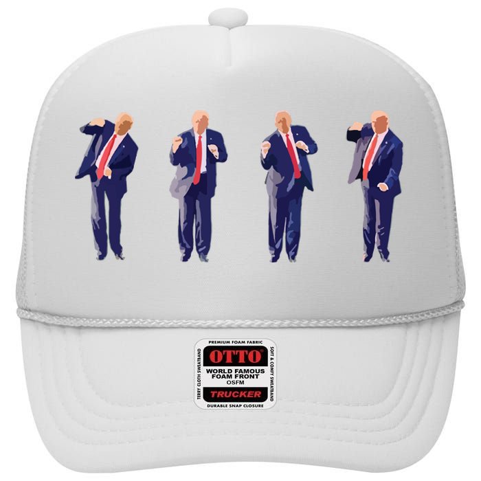 Potus 45 Dance Trump Dance Save America Trump High Crown Mesh Back Trucker Hat