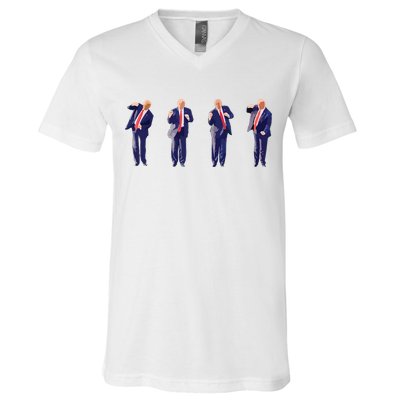 Potus 45 Dance Trump Dance Save America Trump V-Neck T-Shirt