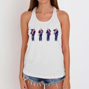 Potus 45 Dance Trump Dance Save America Trump Women's Knotted Racerback Tank