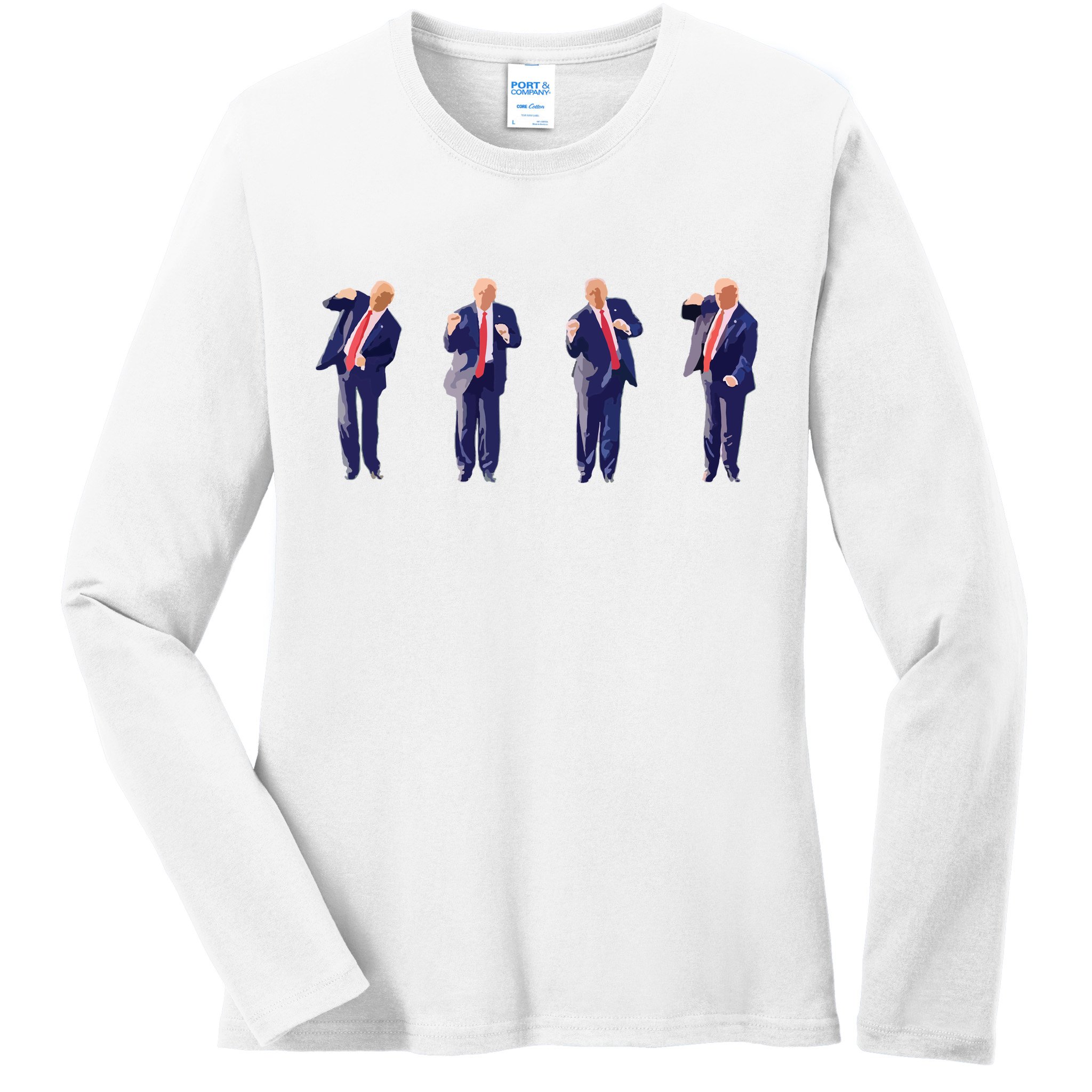 Potus 45 Dance Trump Dance Save America Trump Ladies Long Sleeve Shirt
