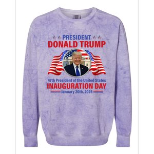 President 47 D J Trump Inauguration Day Jan 20 2025 Colorblast Crewneck Sweatshirt