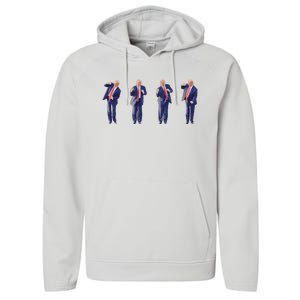 Potus 45 Dance Trump Dance Save America  Trump 4547 Performance Fleece Hoodie