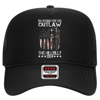 Pro 45 IM Voting For The Outlaw And The Hillbilly 2024 High Crown Mesh Back Trucker Hat