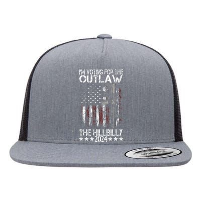 Pro 45 IM Voting For The Outlaw And The Hillbilly 2024 Flat Bill Trucker Hat