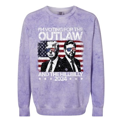 Pro 45 IM Voting For The Outlaw And The Hillbilly 2024 Colorblast Crewneck Sweatshirt