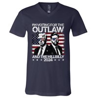 Pro 45 IM Voting For The Outlaw And The Hillbilly 2024 V-Neck T-Shirt