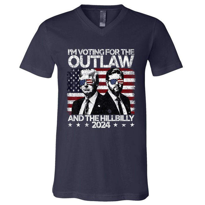 Pro 45 IM Voting For The Outlaw And The Hillbilly 2024 V-Neck T-Shirt