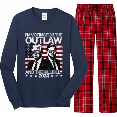 Pro 45 IM Voting For The Outlaw And The Hillbilly 2024 Long Sleeve Pajama Set