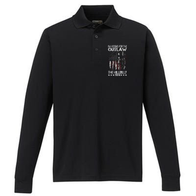 Pro 45 IM Voting For The Outlaw And The Hillbilly 2024 Performance Long Sleeve Polo