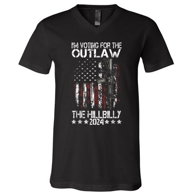 Pro 45 IM Voting For The Outlaw And The Hillbilly 2024 V-Neck T-Shirt